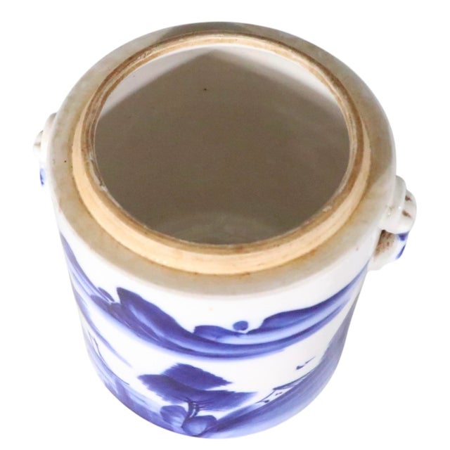Early 20th Century Blue and White Tea Canister Ginger Jar For Sale - Image 4 of 10