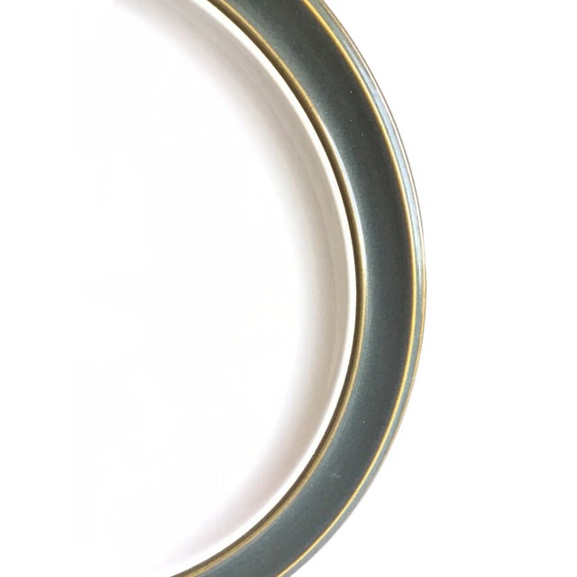 Mid-Century Modern Vintage Dansk Sirocco Spruce Green Stoneware Ridged Dinner Plates- Set of 4 For Sale - Image 3 of 6