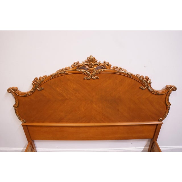 Vintage Antique Solid Maple French Provincial Rococo Revival Full Size Bed 11200 For Sale In Kansas City - Image 6 of 11