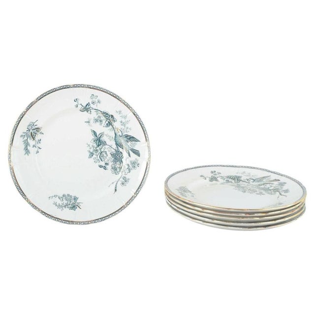 Wexiö Lunch Plates in Faience from Gustavsberg, 1890s, Set of 6 For Sale - Image 5 of 5