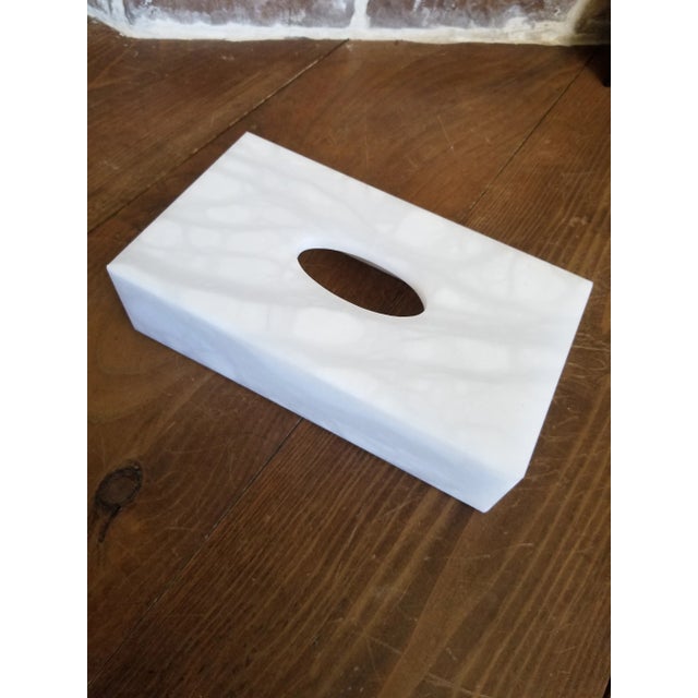 Alabaster Tissue Box Cover For Sale - Image 4 of 7
