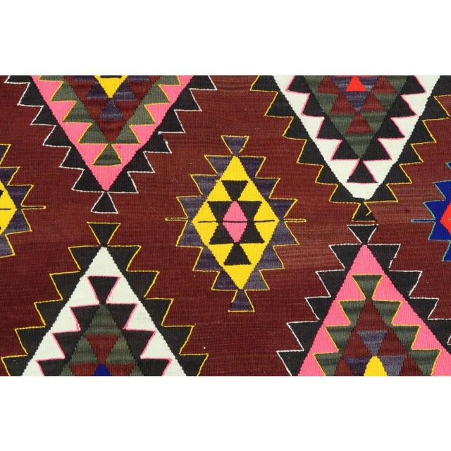 Mid 20th Century Mid 20th Century Turkish Kilim Rug-5′5″ × 9′4″ For Sale - Image 5 of 13