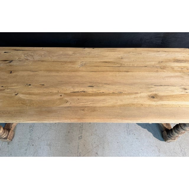 French Oak Farmhouse Table with Drawers, 1920 For Sale - Image 11 of 14