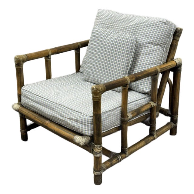 McGuire Furniture Bamboo Club Chair, Circa 1970's For Sale