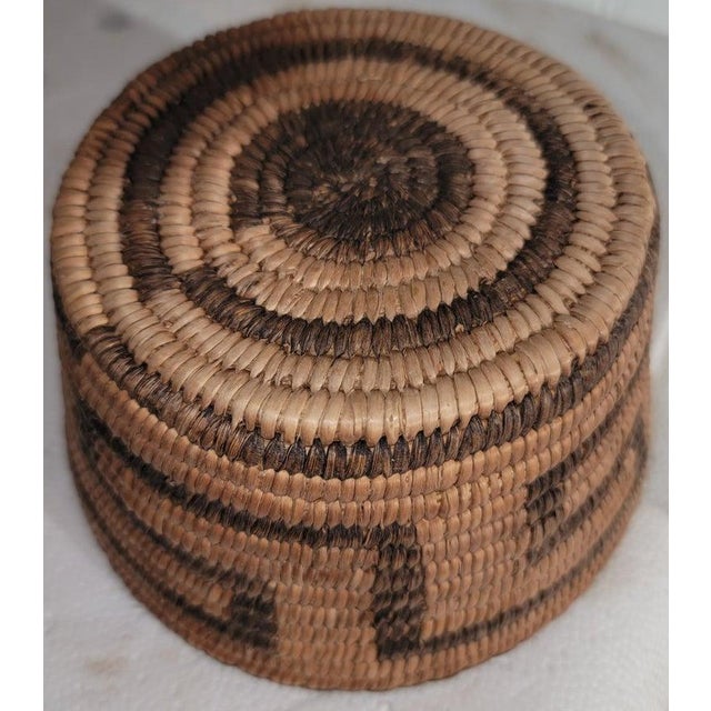 Early 20th Century Hand Made Geometric Woven Basket For Sale - Image 4 of 5