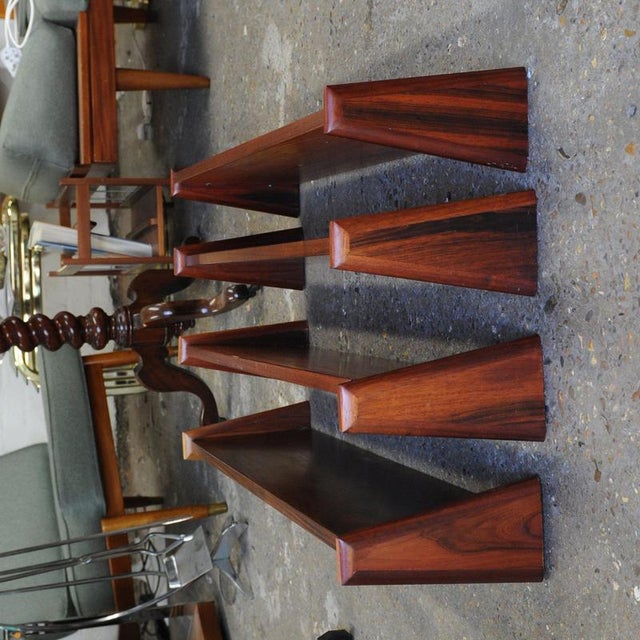 Wood Mid-Century Modern Floating Wall Shelves, Danish, 1960s, Set of 4 For Sale - Image 7 of 14