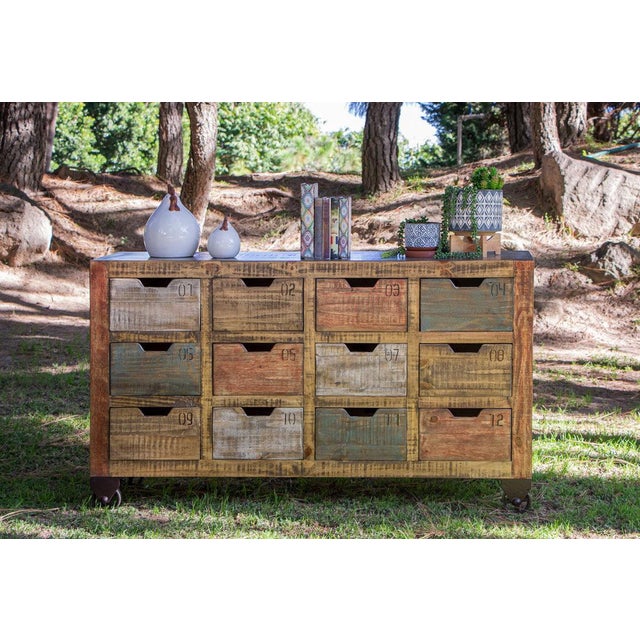 Bayshore 12 Drawer Countdown Console / Dresser 60"- Multi Color For Sale - Image 4 of 10