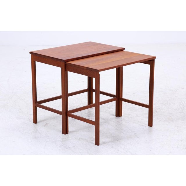 1970s Mid-Century Danish Teak Nesting Tables, 1960s, Set of 2 For Sale - Image 5 of 14