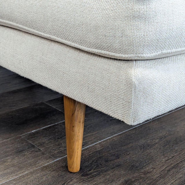 Textile West Elm Monroe Modern Light Beige Chaise Sofa With Bolster Pillow For Sale - Image 7 of 9