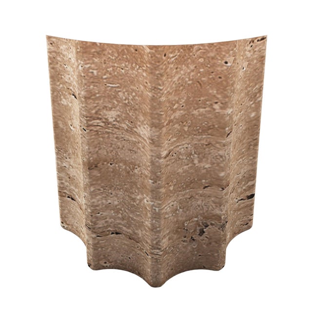 FLUTED COLUMN Rechargeable Cordless LED Table Lamp, 3-Levels Brightness Touch Sensor Control, Travertine / Chocolate Bronze For Sale - Image 10 of 14