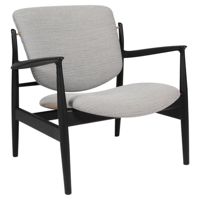 Lounge Chair in Fabric and Black Ash by Finn Juhl, France For Sale - Image 9 of 9