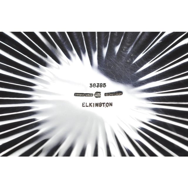 Antique Elkington English Regency 10.5" Round Scalloped Silver Plated Bowl Dish For Sale - Image 9 of 11