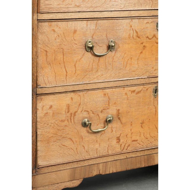 Large Antique English Blonde Oak Chest of Drawers with Gilt Elements, 18th Century For Sale - Image 12 of 14