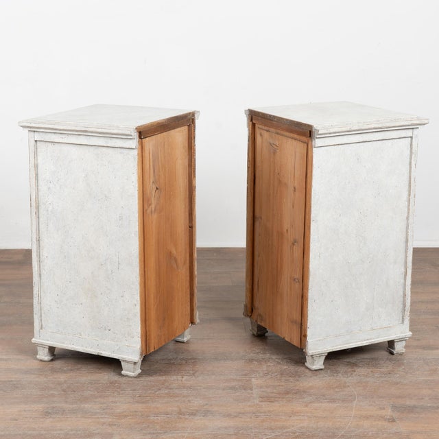 Pair of 19th Century Swedish Gustavian White Painted Cabinets Nightstands For Sale - Image 17 of 17