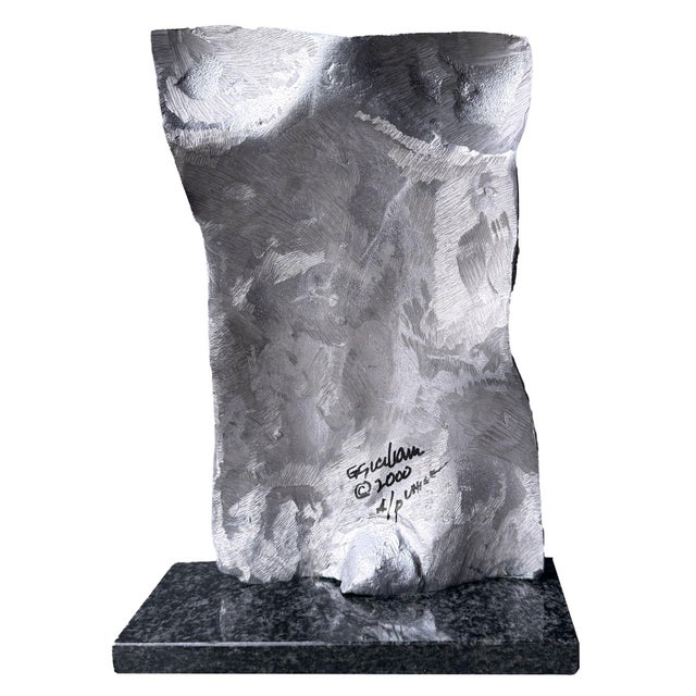 Contemporary “Torso Aluminum Softly” Contemporary Abstract Sculpture, Silver Gray Cast Aluminum on Granite, by Gerald Siciliano For Sale - Image 3 of 4