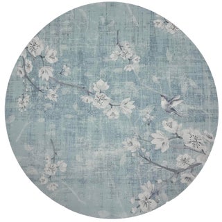 Nicolette Mayer Blossom Fantasia Sky 16" Round Pebble Placemats, Set of 4 For Sale