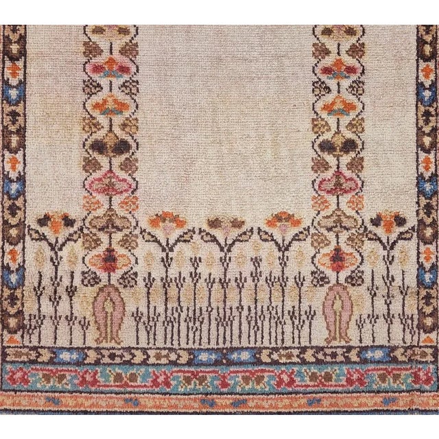 Blue Antique Western Anatolian Silk Prayer Rug, Turkey, 1930s For Sale - Image 8 of 13