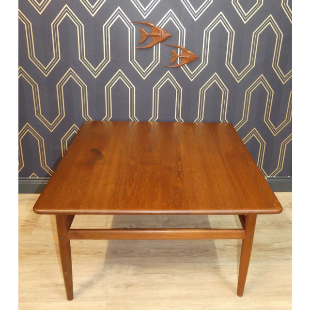Teak Square Coffee Table, 1960s For Sale - Image 4 of 11
