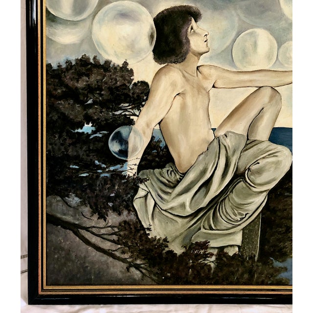 Textile A Signed Large-Scale Homage to Maxfield Parrish’s “Air Castles” by H. Nady For Sale - Image 7 of 10
