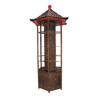 Tall Display Pagoda With Exterior/Interior Storage For Sale