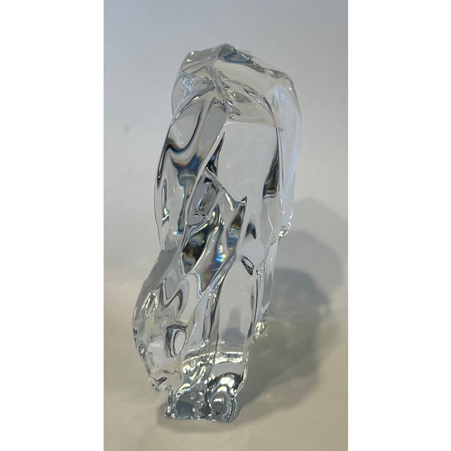 Vintage Hoya Crystal Art Glass Grazing Horse Sculpture depicting a horse in a relaxed grazing position. The Hoya Maker's...