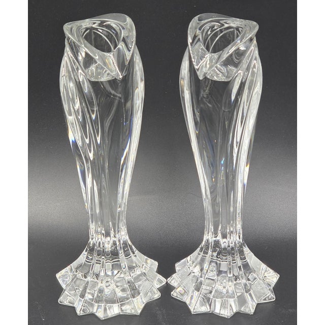 Late 20th Century Lenox Artic Bloom Crystal Candlestick Holders- A Pair For Sale - Image 18 of 18