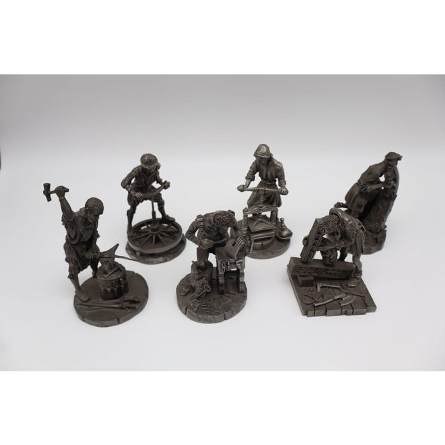 Vintage Pewter Guild Sculptures by Quirin Roth, 1970s, Set of 6 For Sale - Image 3 of 9