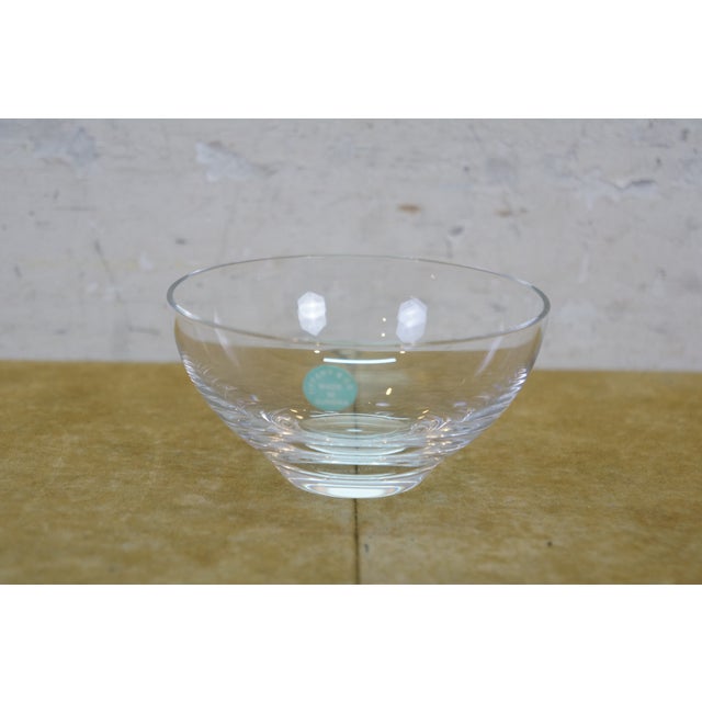 Tiffany and Co. Late 20th Century Modern Tiffany & Co. Clear Crystal Harmony Centerpiece Serving Bowl With Original Box For Sale - Image 4 of 12