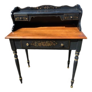 Ethan Allen Ladies Writing Desk Hitchcock Style Harvest Stencils For Sale