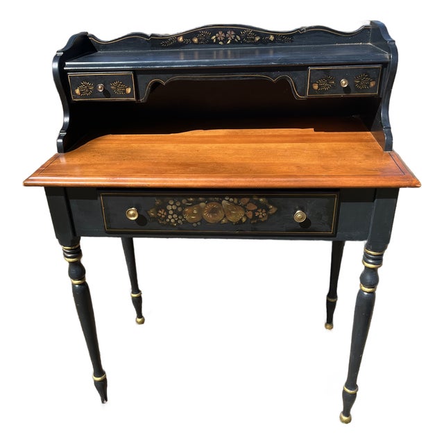 Ethan Allen Ladies Writing Desk Hitchcock Style Harvest Stencils For Sale