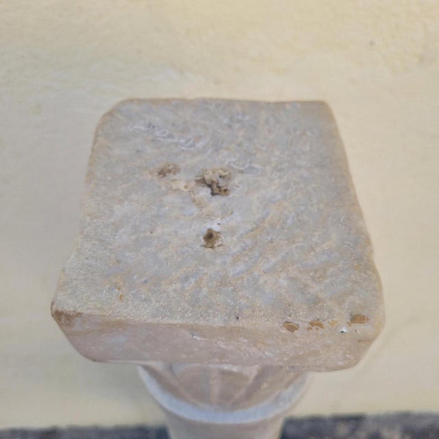 Column in Sculpted White Marble For Sale - Image 5 of 18