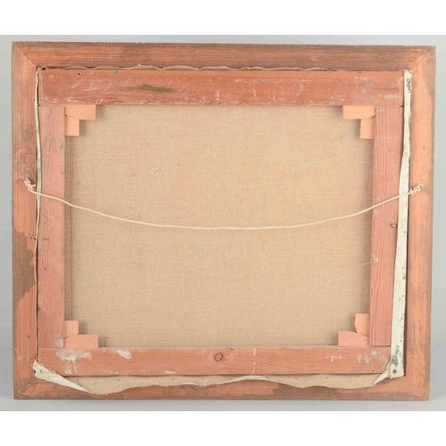 1950s Pelle Montelius, Modern Composition with Figure and Bottle, 1958, Oil on Canvas For Sale - Image 5 of 6