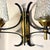 Black Mid-Century Italian Modern Brass and Textured Glass Double Wall Sconces, 1960s, Set of 2 For Sale - Image 8 of 13