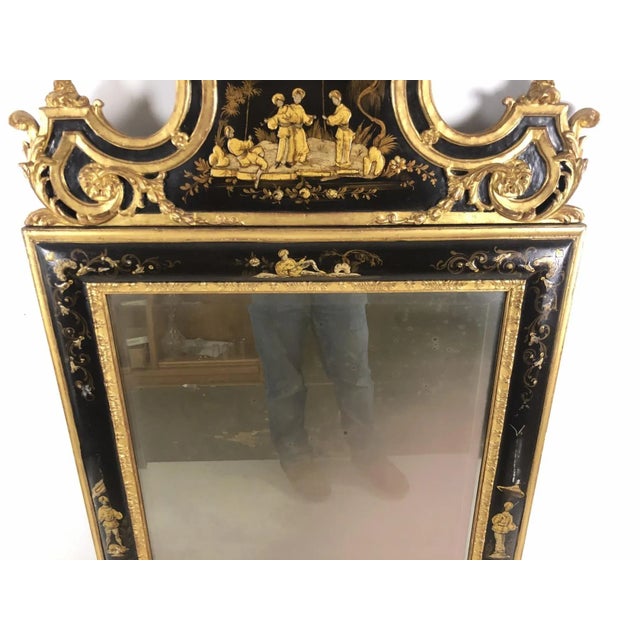 Chinoiserie 20th Century Antique Chinoiserie Gilt Wood Statement Mirror For Sale - Image 3 of 12