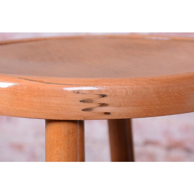 Mid-Century Modern Mid-Century Stool in Sold Beech and Plywood, Czech, 1950s For Sale - Image 3 of 8