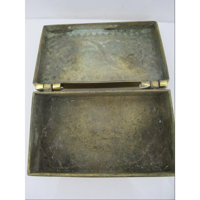 Vintage Betel Nut Engraved Scroll Brass Philippines Snuff Box Pair For Sale - Image 9 of 11