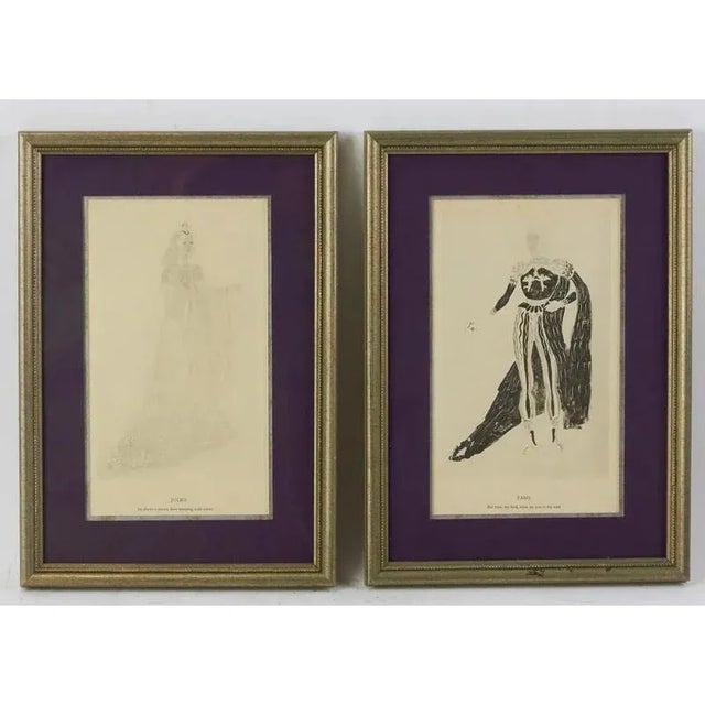 Set X 6 Romeo & Juliet Lady Capulet C1936 Theatrical Costume Plates by Oliver Messel Provenance: The Susie Hilfiger Collection For Sale - Image 4 of 16