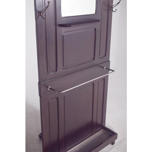 1920s Vintage Coat Rack with Mirror in Wood, 1920s For Sale - Image 5 of 8