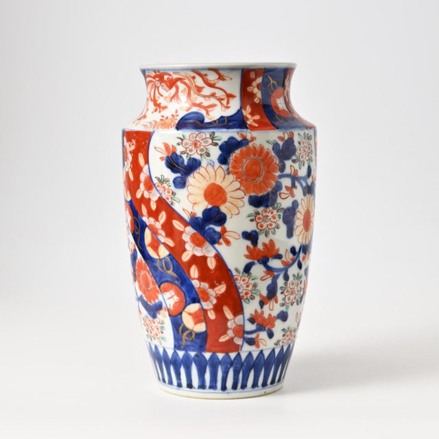 Antique, Meiji period, Japanese Imari porcelain vase.