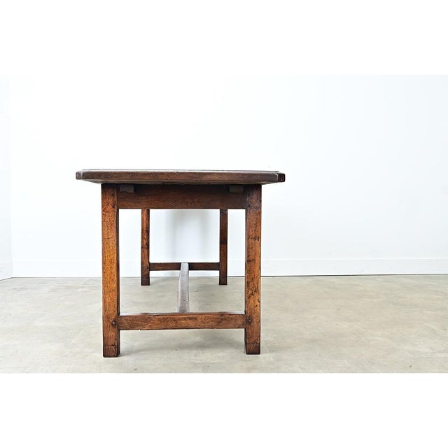 French 19th Century Solid Oak Farm Table For Sale - Image 4 of 16