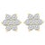 2.80 Carat 7 Diamond Floral Cluster Flower Stud Earrings in 14 Karat Yellow Gold For Sale - Image 15 of 18