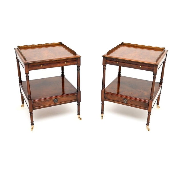 Vintage Georgian Burr Elm Side Tables, 1950, Set of 2 For Sale - Image 11 of 11