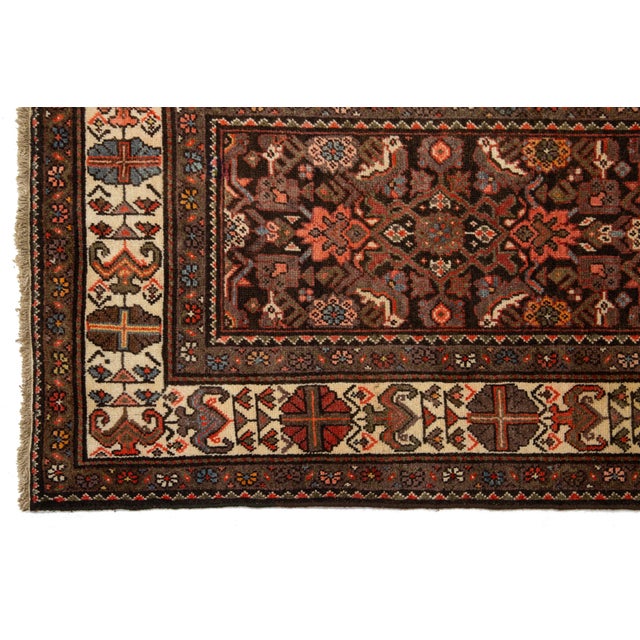 1920s Antique Malayer Wool Runner Handmade With Multicolor Floral Design For Sale - Image 5 of 9