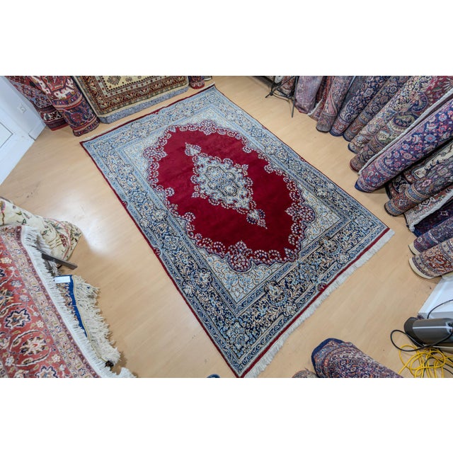 Middle Eastern Hand-Knotted Kirman Rug For Sale - Image 12 of 14