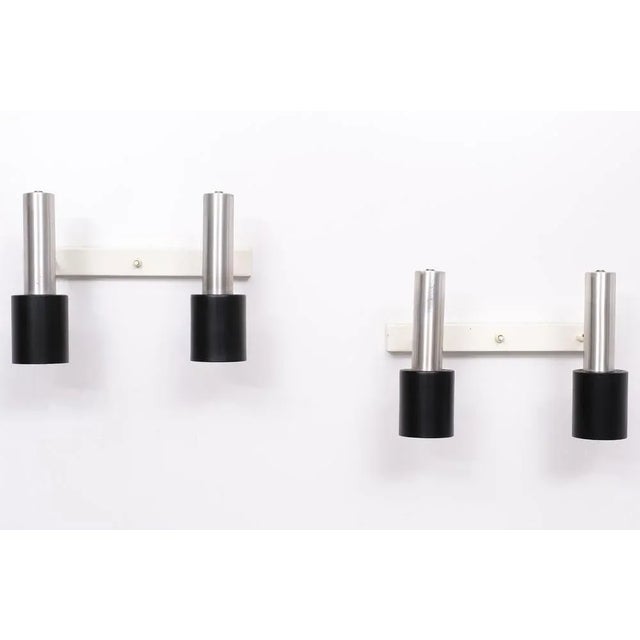 Very nice set of wall lamps . Adjustable in any direction . 1970s Dutch Each lamp can be switch on separately. Large E27...