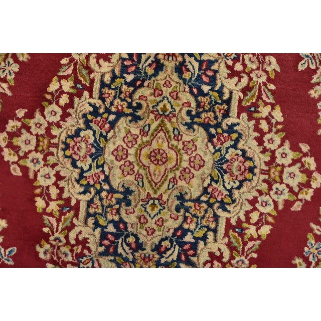 Red Kerman Rug 7′ X 13’7” Red Wool Vintage Traditional Hand-Knotted Carpet For Sale - Image 8 of 14