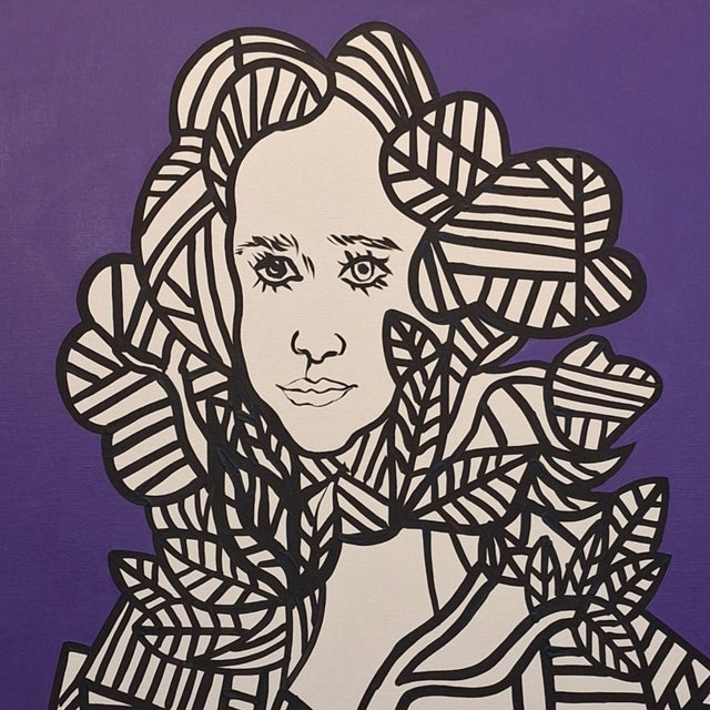 Early 21st Century Andrzej Fogtt, Violet Portrait, 2019, Oil on Canvas For Sale - Image 5 of 7