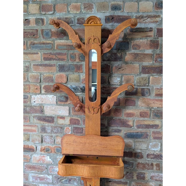 Victorian Oak Hall Stand, 1890s For Sale - Image 3 of 10