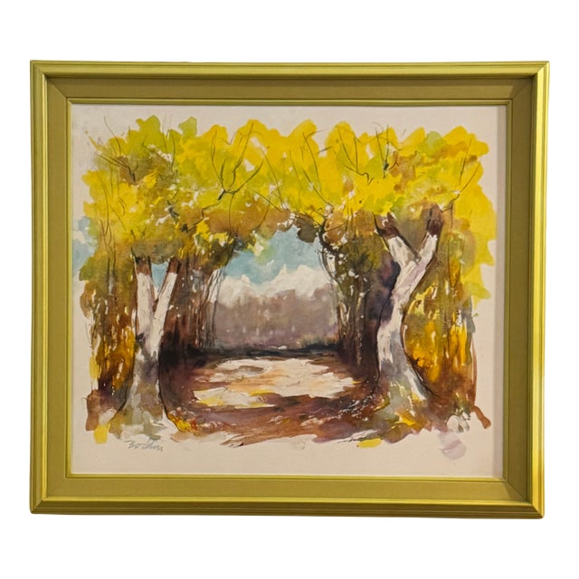 Vintage John Bordin “Woodland Patch” Framed Artwork For Sale