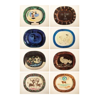 1950 Set of 8 Swiss Prints of Picasso's Ceramic Platters For Sale